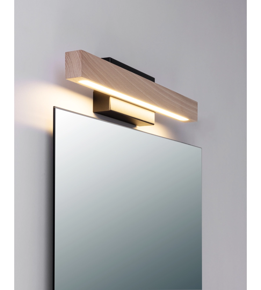 APPLIQUE LED ONLI "DORA" METALLO E LEGNO, 60X5,6X8 CM